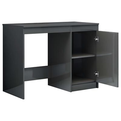 vidaXL Desk High Gloss Grey 100x50x76 cm Engineered Wood
