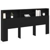 vidaXL Headboard Cabinet Black Oak 200 x 19 x 103.5 cm Engineered Wood