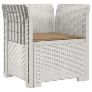 vidaXL 1-Seater Armchair with Cushion Rattan Look PP White