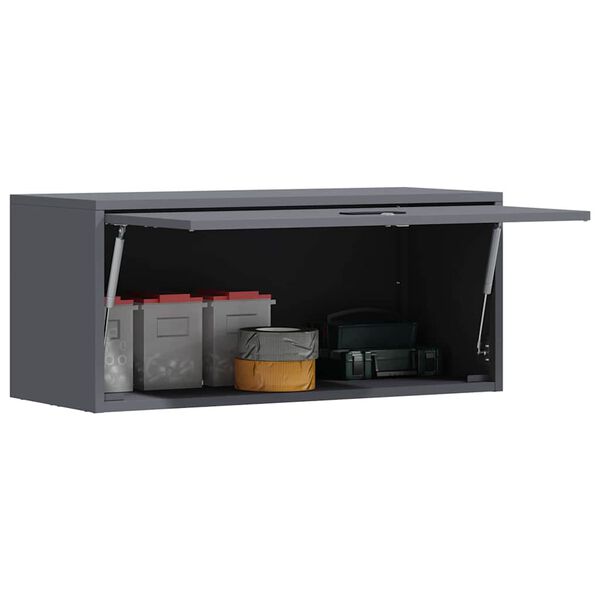 vidaXL Wall Cabinet for Garage with Gas-lift Door Anthracite