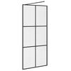 vidaXL Walk-in Shower Wall with Clear ESG Glass 90x195 cm Black
