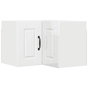 vidaXL Wall Corner Cabinet PORTO High Gloss White 57 x 57 x 40 cm