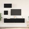 vidaXL TV Cabinet Set Wall-mounted 4 pcs Black Oak Engineered Wood