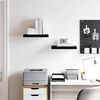 vidaXL Floating Wall Shelves 2 pcs High Gloss Black 40x23x3.8 cm MDF