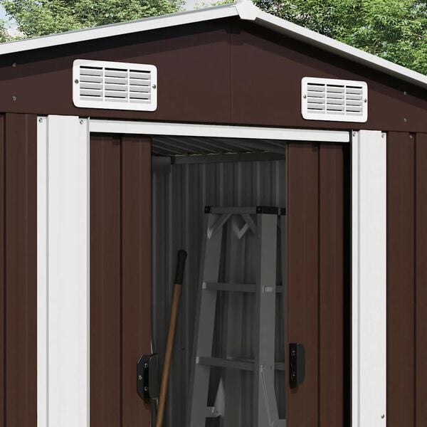 vidaXL Garden Shed Brown 257x779x181 cm Galvanised steel
