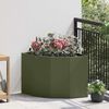 vidaXL Corner Planter Olive green 60 x 60 x 50 cm Steel