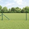 vidaXL Fence Post Green 25 x 0.4 m (60 x 60 mm mesh) Steel and PVC