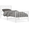 vidaXL Metal Bed Frame without Mattress with Footboard White 80x200cm