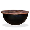 vidaXL Coffee Table Solid Reclaimed Wood Black Bowl Shape