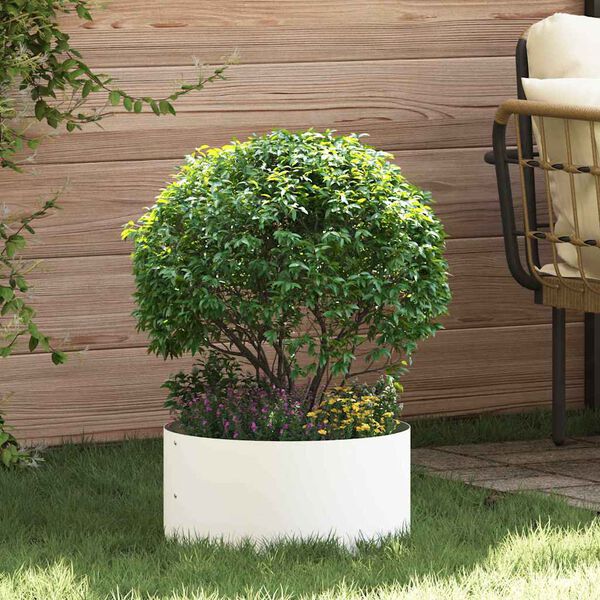 vidaXL Planter Ring 5 pcs White 40 x 40 x 20 cm Cold-rolled Steel