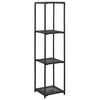 vidaXL Storage Shelf | Black | Poly Rattan | 30x30x120 cm | Storage Shelf