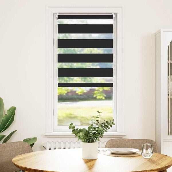 vidaXL Zebra blind 60.9x120 cm Fabric Width 56.7 cm black