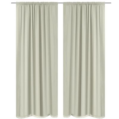 2 pcs Cream Energy-saving Blackout Curtains Double Layer 140 x 245 cm