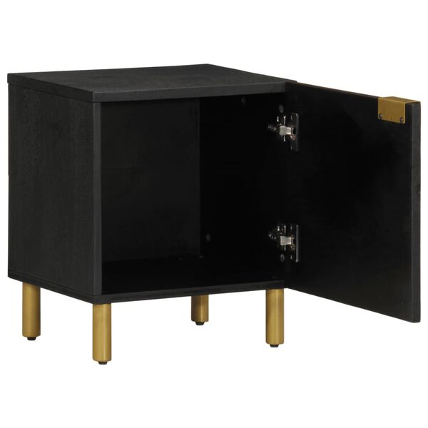 vidaXL Bedside Cabinet 2 pcs Black 40x33x46 cm Solid Wood Mango