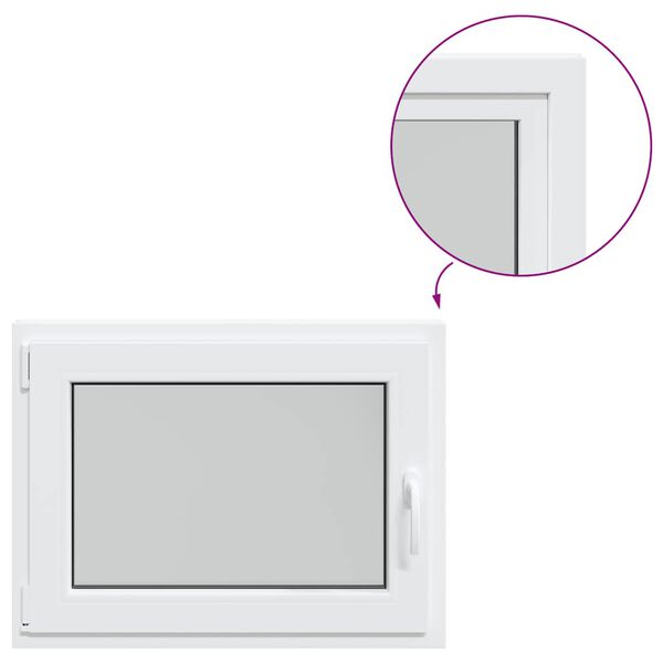 vidaXL Basement Window "RISOR" 80x60 cm Tilt&Turn DIN Left White