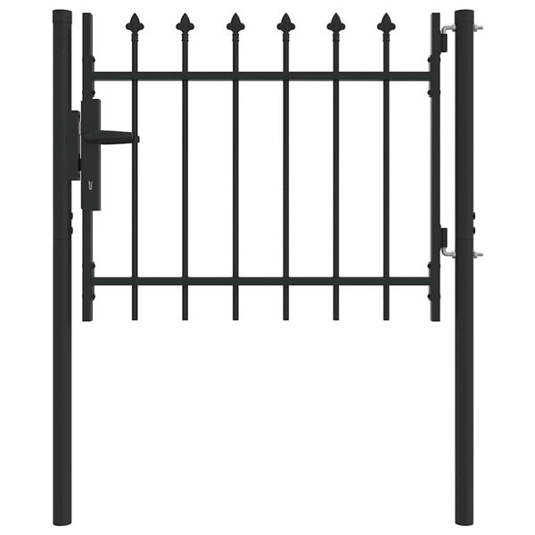 vidaXL Fence Gate Grey 100 x 75 cm Powder coated steel