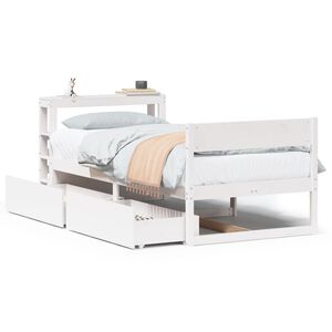 vidaXL Bed Frame without Mattress White 90x200 cm Solid Wood Pine