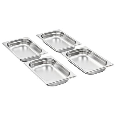 vidaXL Gastronorm Containers 12 pcs GN 1/4 40 mm Stainless Steel