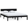 vidaXL Bed Frame without Mattress Black Solid Wood 140x200 cm