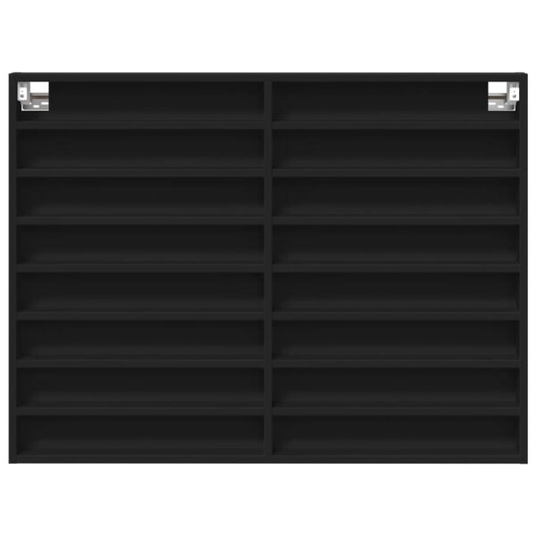 vidaXL Vitrine Cabinet Black 100x8.5x75 cm Engineered Wood