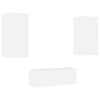 vidaXL 4 Piece TV Wall Units with LED White Engineered Wood