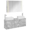 vidaXL Bathroom Furniture Set 4 pcs Concrete Grey