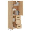 vidaXL Highboard Sonoma Oak 69.5x34x180 cm Engineered Wood