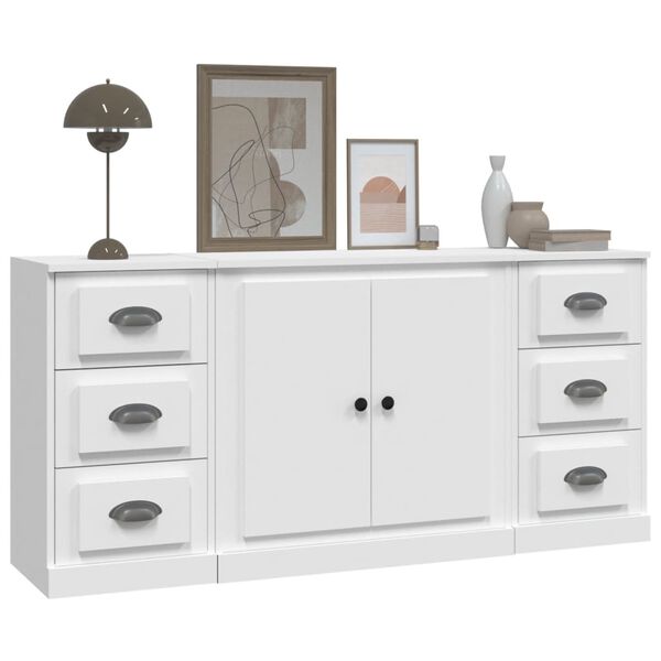 vidaXL Sideboards 3 pcs White Engineered Wood