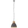 vidaXL Industrial Hanging Lamp Grey Iron & Solid Wood 46 cm E27