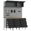 vidaXL Work Cabinet Set with Drawer with Storage Manual 8 pcs Black