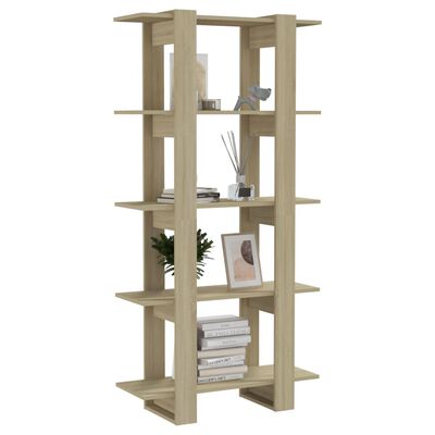 vidaXL Book Cabinet/Room Divider Sonoma Oak 80x30x160 cm Engineered Wood