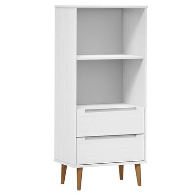 vidaXL Bookcase MOLDE White 60x35x133,5 cm Solid Wood Pine