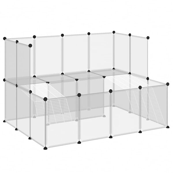 vidaXL Small Animal Cage Transparent 143x107x93 cm PP and Steel