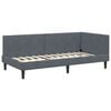 vidaXL Corner Bed Frame with Headboard Dark Grey 90 cm x 200 cm Velvet