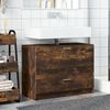vidaXL Sink Cabinet Smoked Oak 78x37x59 cm Engineered Wood