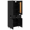 vidaXL Highboard with Drawer 2 pcs Black Oak Engineered Wood