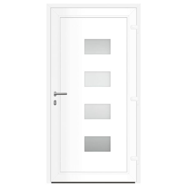 vidaXL Front Door White 110x210 cm Aluminium and PVC