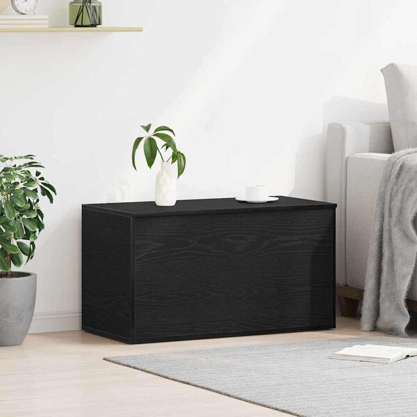 vidaXL Storage Box Black Oak 84 x 42 x 46 cm Engineered Wood