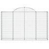 vidaXL Arched Gabion Baskets 2 pcs 200x30x120/140 cm Galvanised Iron