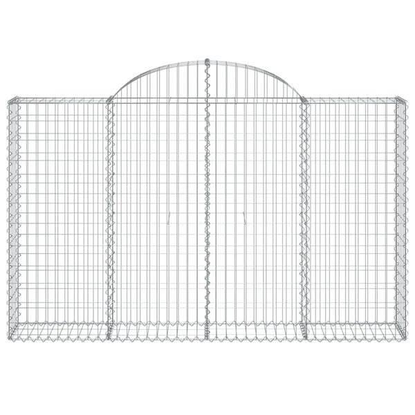 vidaXL Arched Gabion Baskets 2 pcs 200x30x120/140 cm Galvanised Iron