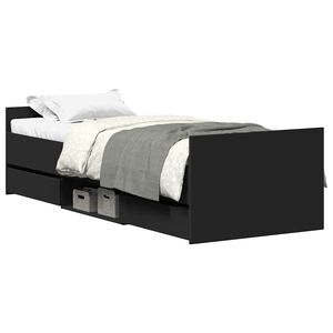 vidaXL Bed Frame without Mattress Black 90x200 cm