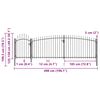 vidaXL Garden Fence Gate Woerden with Spear Top 5x1.5 m Black