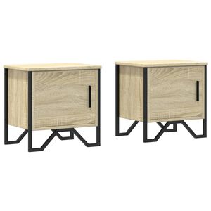 vidaXL Bedside Cabinets 2 pcs Sonoma Oak 40x30x40 cm Engineered Wood