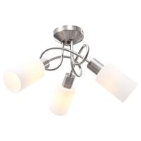 vidaXL Ceiling Lamp with Ceramic Shades for 3 E14 Bulbs White Cone