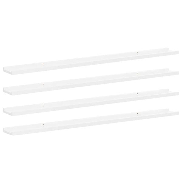 vidaXL Wall Shelves 4 pcs High Gloss White 115x9x3 cm