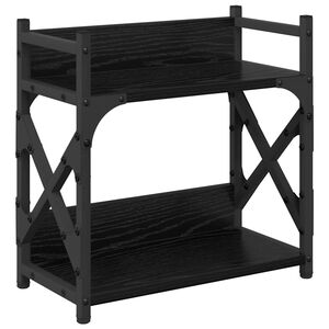 vidaXL Printer Stand Black Oak 40 x 20 x 40 cm Engineered Wood