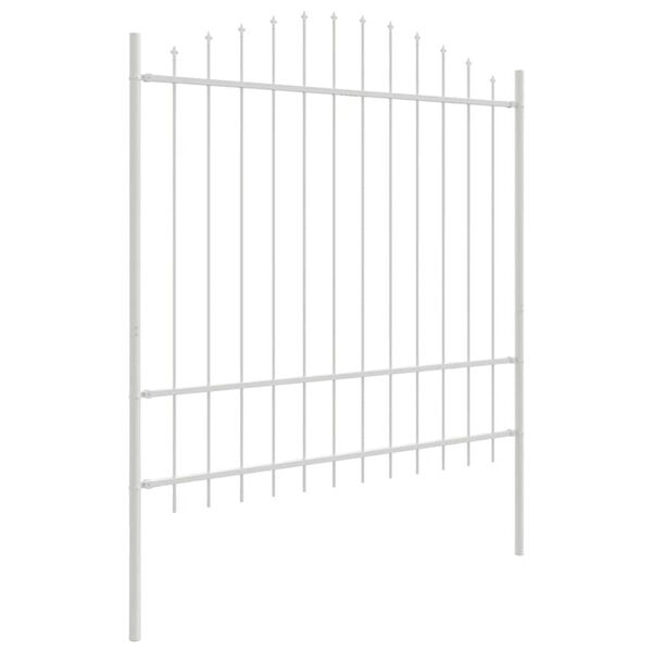 vidaXL Garden Fence 7 pcs White 170 x 215 cm Powder-Coated Steel