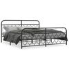 vidaXL Metal Bed Frame without Mattress with Footboard Black 200x200cm
