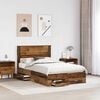 vidaXL Bed Frame with Headboard Old Wood 120 x 190 cm Engineered Wood