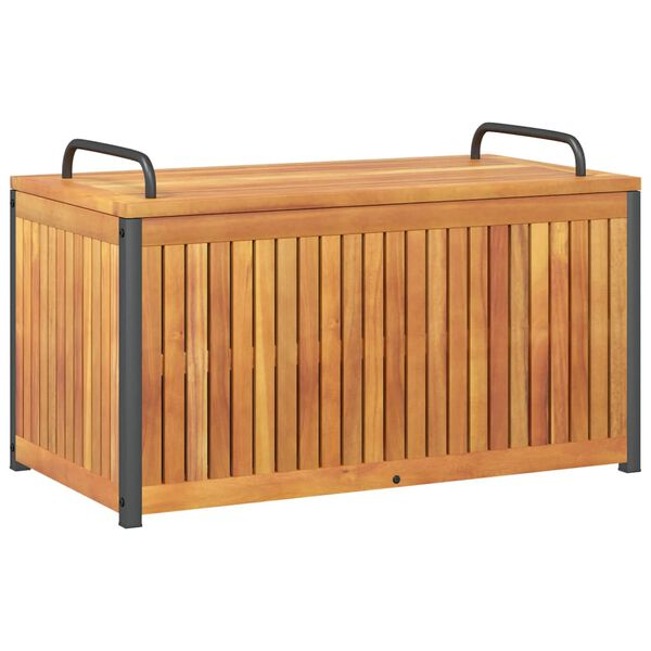 vidaXL Outdoor Cushion Box 85x45x45/53 cm Solid Wood Acacia and Steel